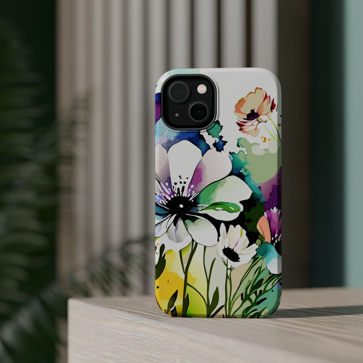 Floral Watercolor Magnetic Phone Case — Impact‑Resistant Protective Cover
