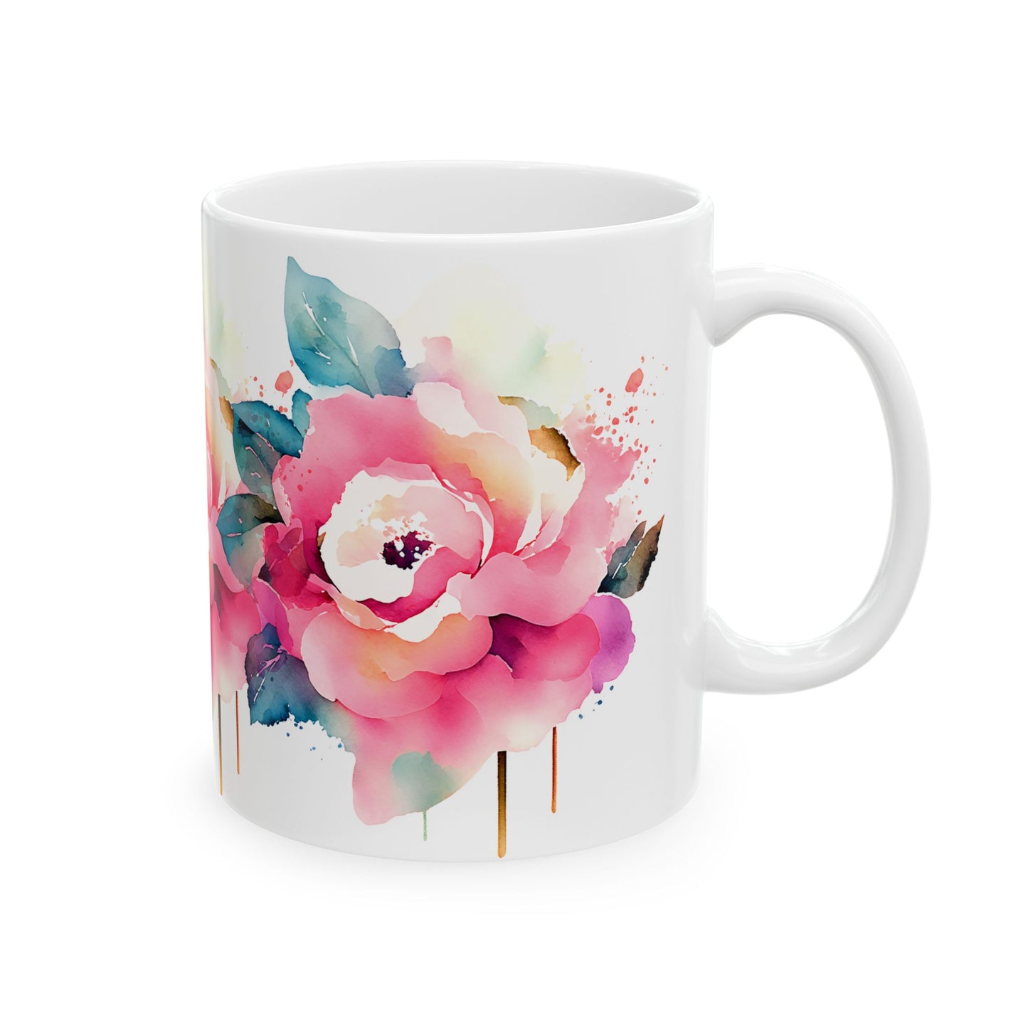 Floral Ceramic Mug - Elegant Design for Tea and Coffee Lovers
