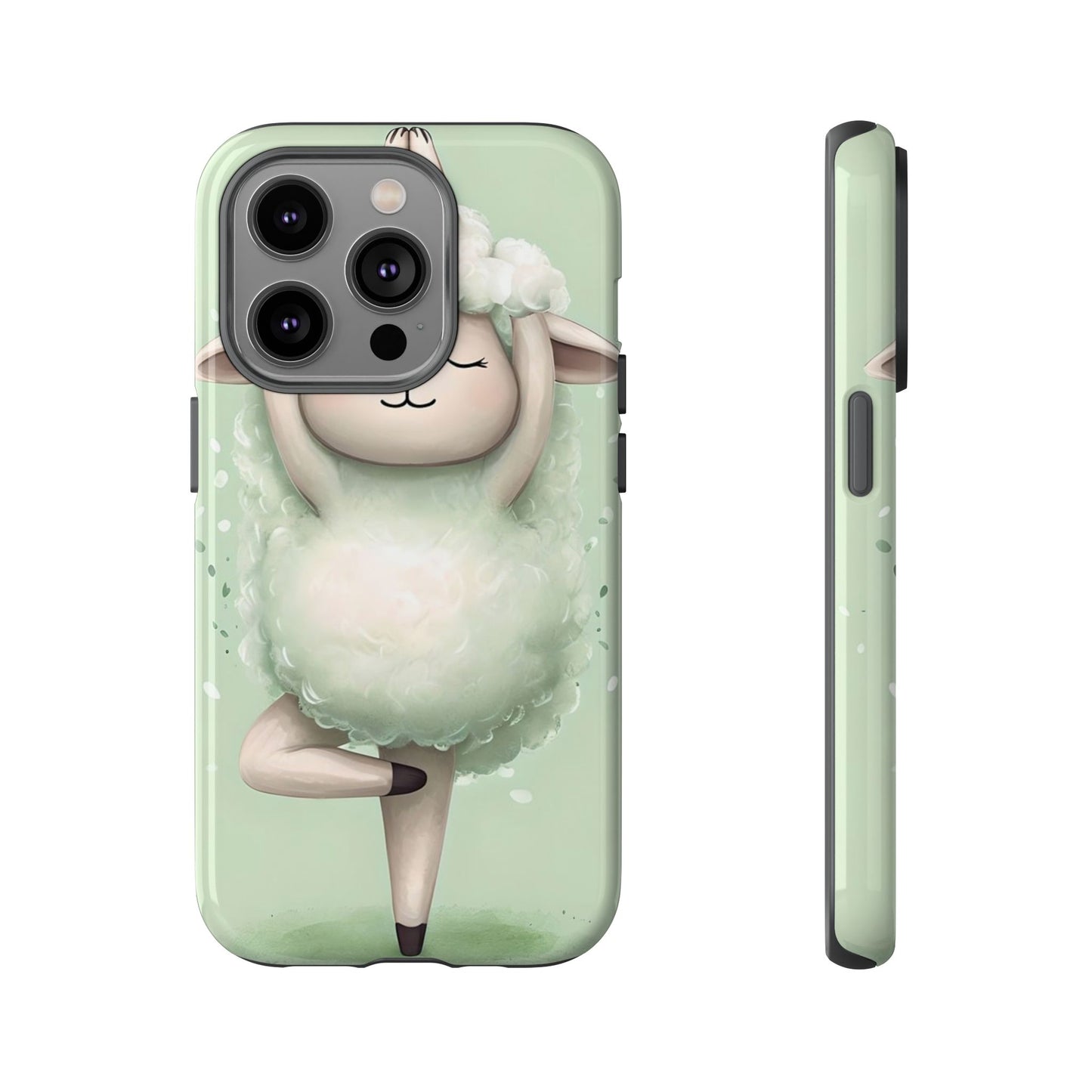 Cute Yoga Sheep Phone Case — Pastel Lamb Ballerina Protective Cover