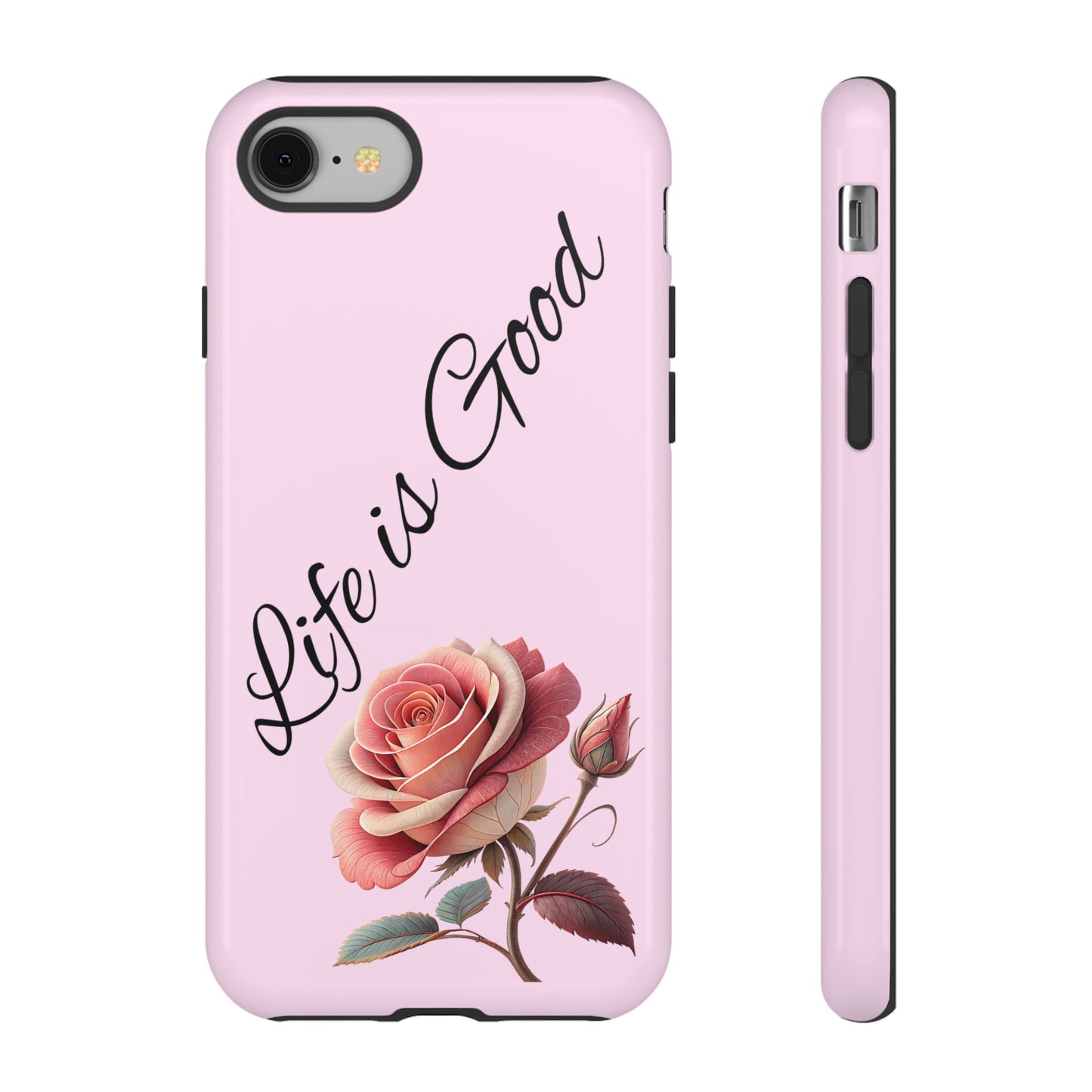 Roses & Positivity Phone Case - Floral Design, Life is Good, Tough Cases for Everyday Wear, Gift for Friends, Mother's Day, Spring [...]