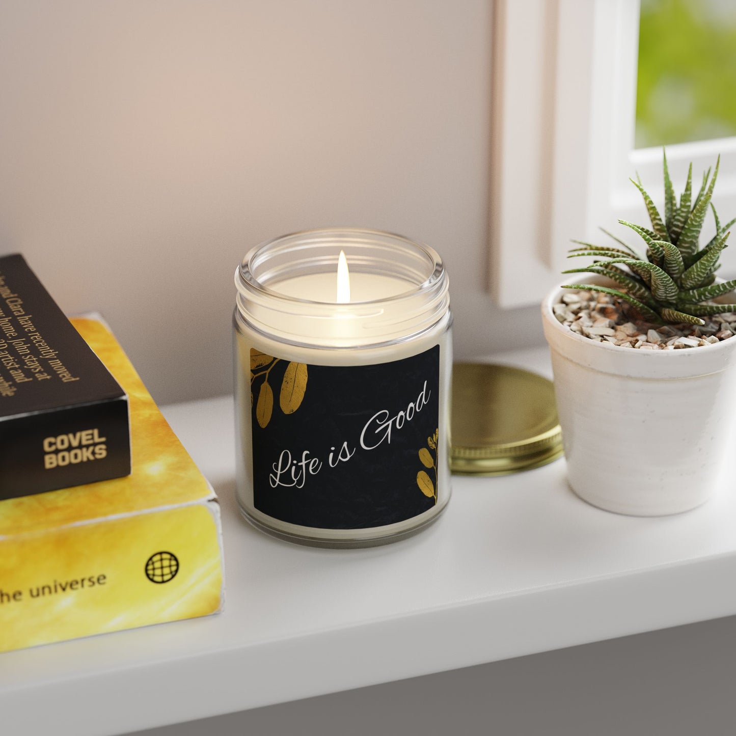 Life Is Good Scented Candle — Coconut Apricot Wax (4oz & 9oz)