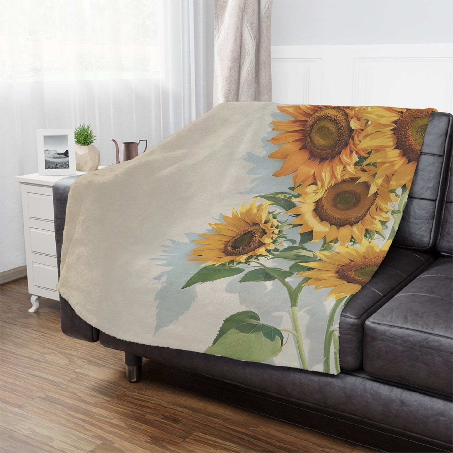 Sunflower Bouquet Minky Blanket — Soft Floral Throw for Cozy Home Décor