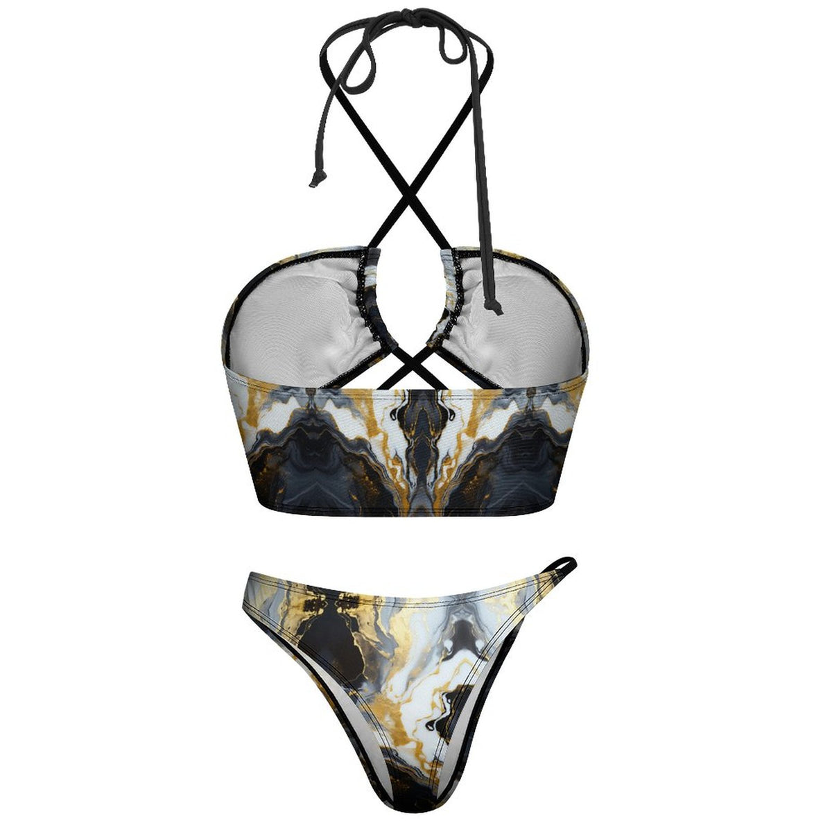 Black Marble Bikini Swimsuit
