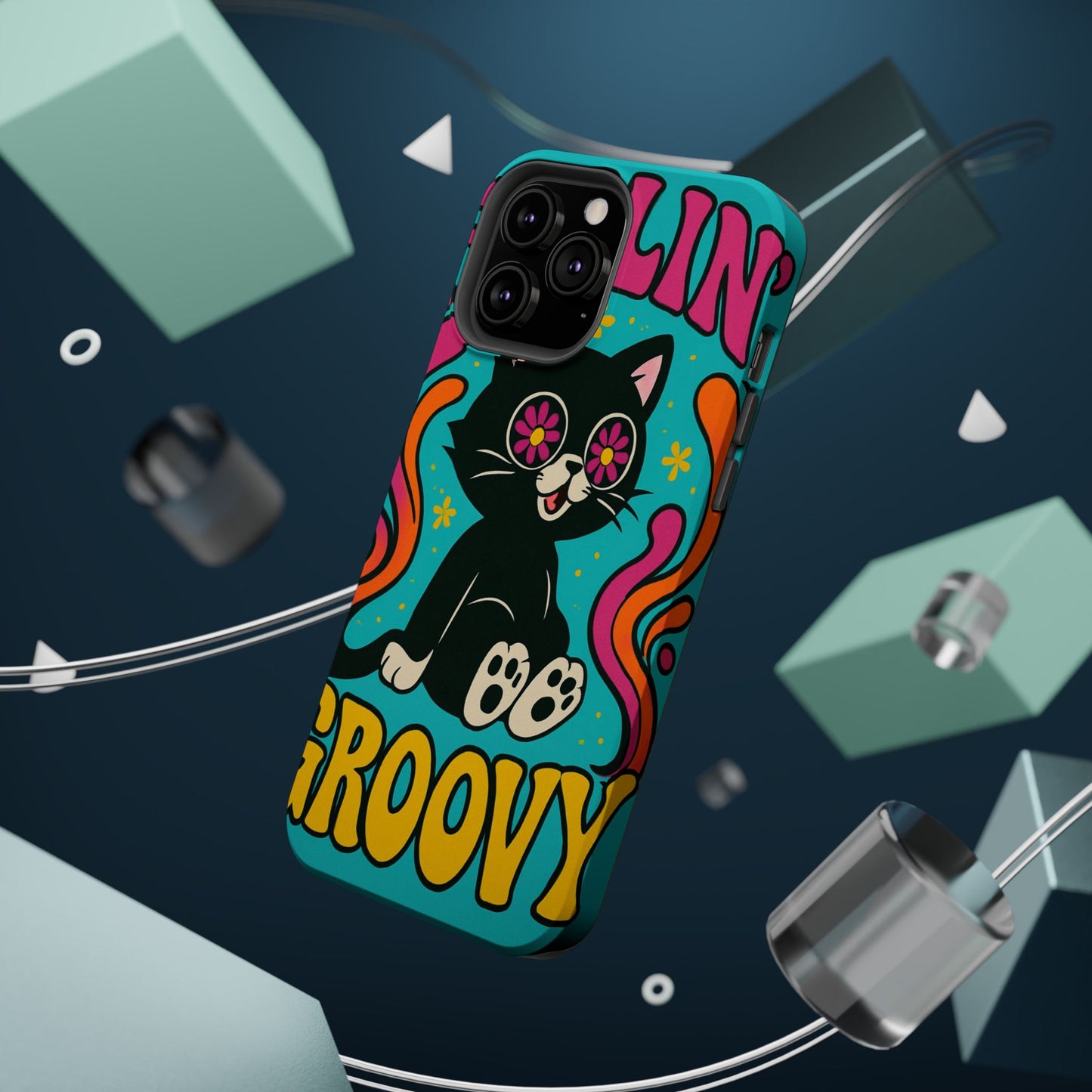 Groovy Cat Magnetic Impact-Resistant Phone Case