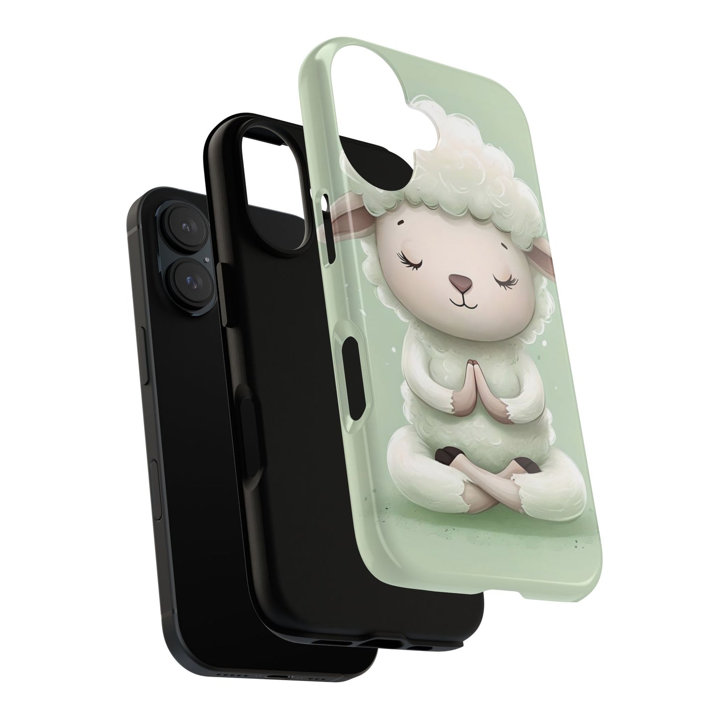 Meditating Lamb Phone Case — Cute Pastel Protective iPhone Cover