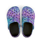 Kids Purple Blue Bokeh Foam Clogs — Comfort EVA Slip-Ons