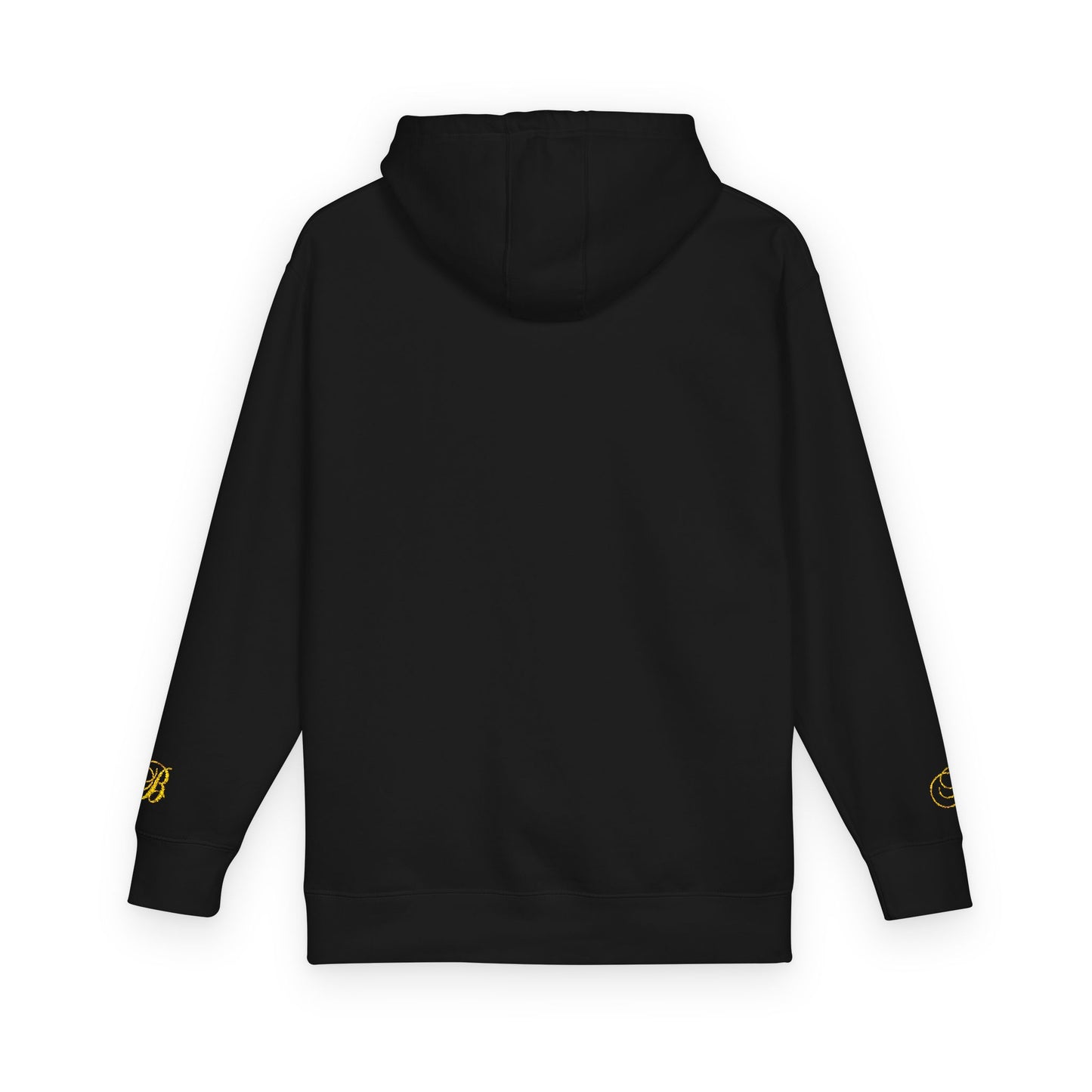 Coral Gold Floral Initial Hoodie — Monogram 'B' Casual Pullover