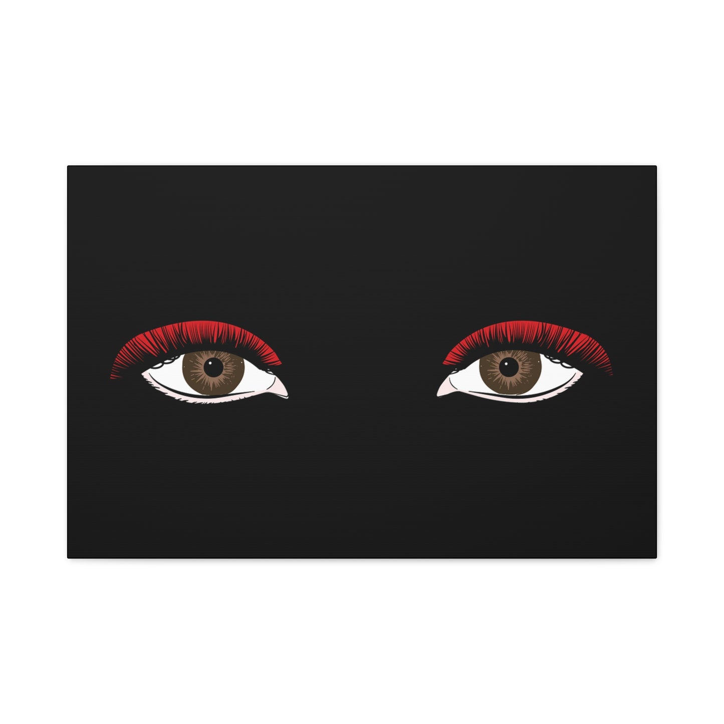 Red Lashes Wall Art Canvas — Glam Eyes Makeup Decor