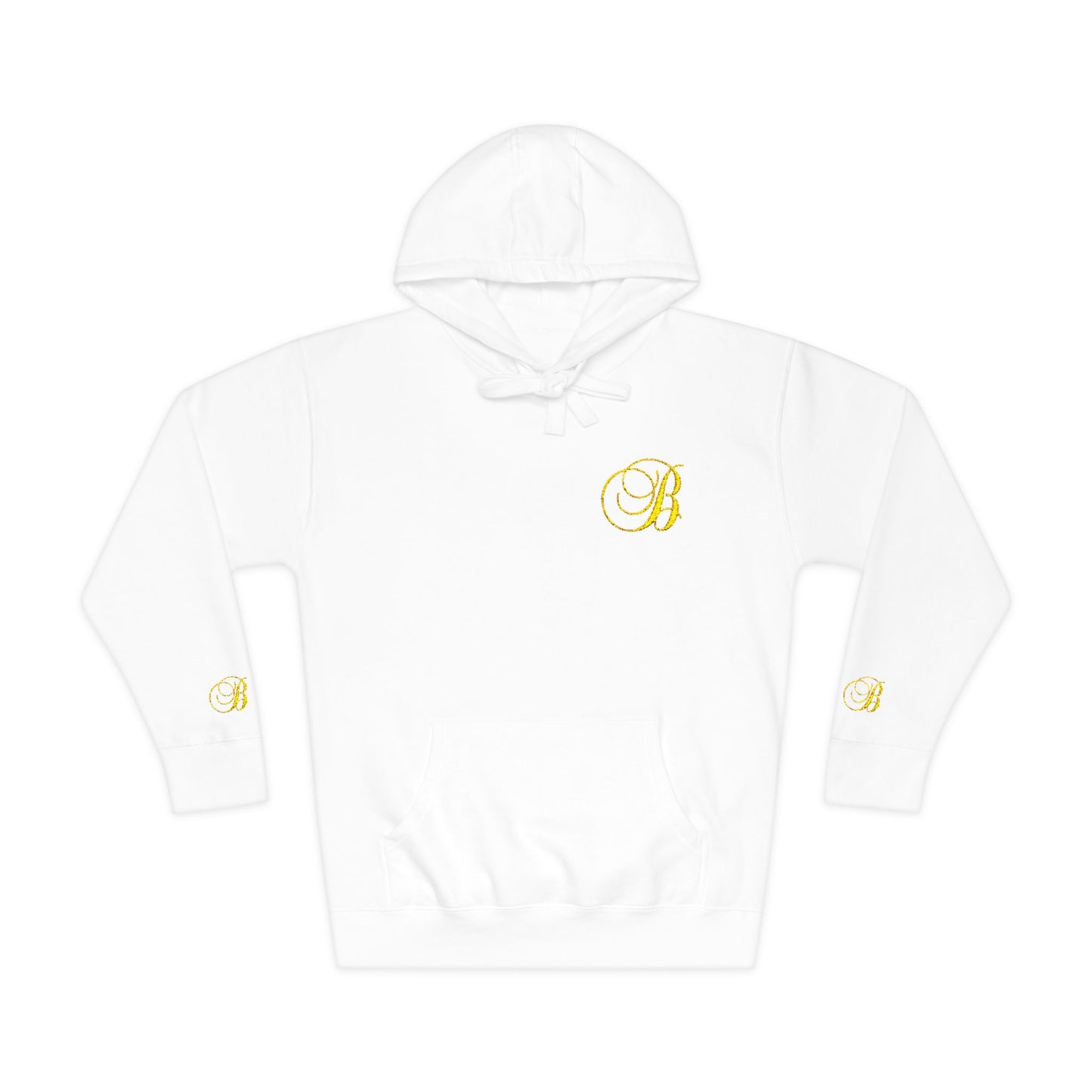 Coral Gold Floral Initial Hoodie — Monogram 'B' Casual Pullover