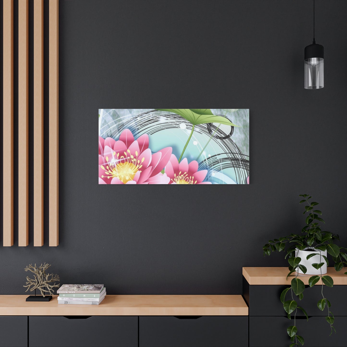 Lotus Blossom Matte Canvas Wall Art — Stretched 1.25" Decorative Print