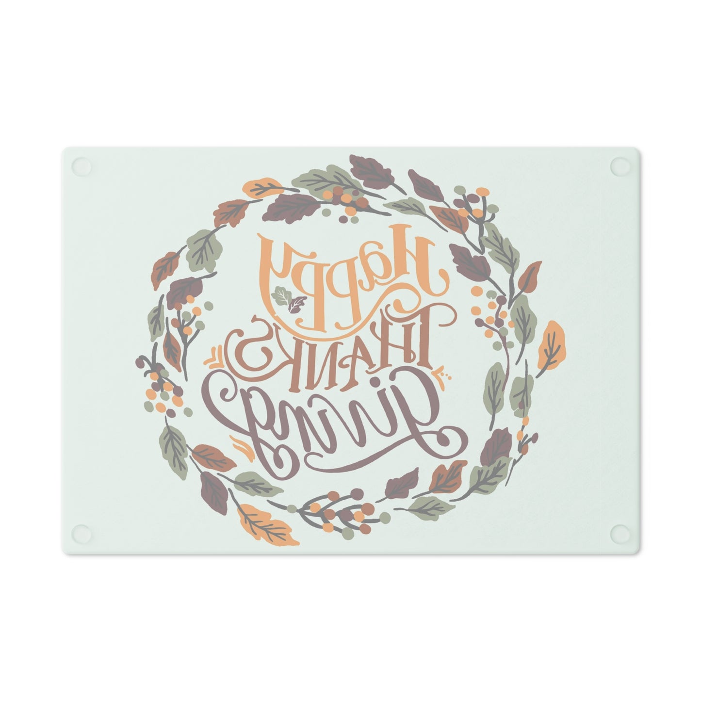 Thanksgiving Cutting Board — 'Happy Thanksgiving' Autumn Wreath Serving Board