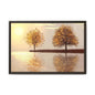 Framed Matte Canvas Wall Art — Golden Autumn Trees Reflection