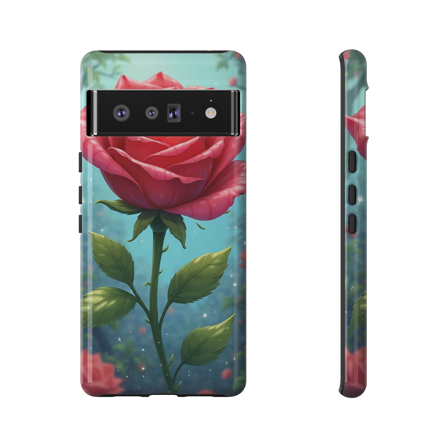 Floral Phone Case, Tough Cases with Elegant Rose Design, Stylish iPhone Cover, Rose Flower Gift for Nature Lovers, Unique Mobile Accessories