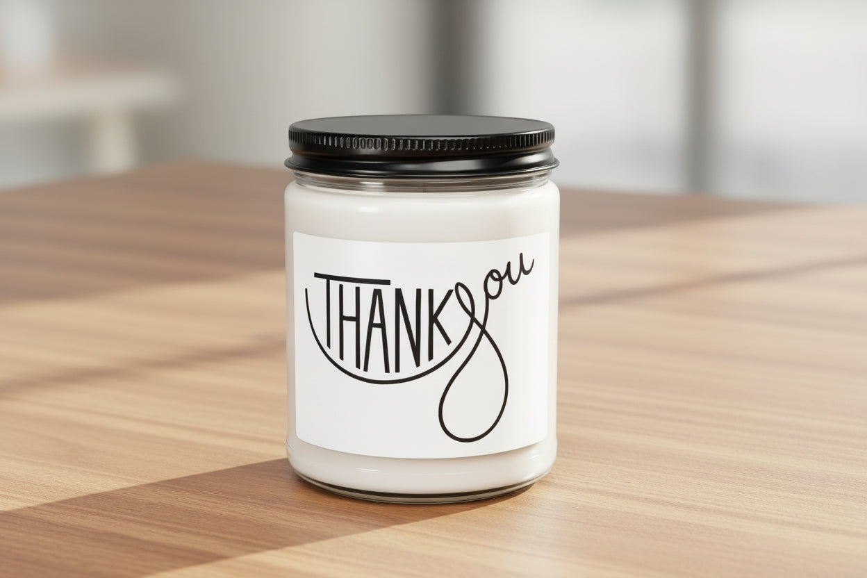 Thank You Scented Soy Candle — 9oz Thankful Gift Jar