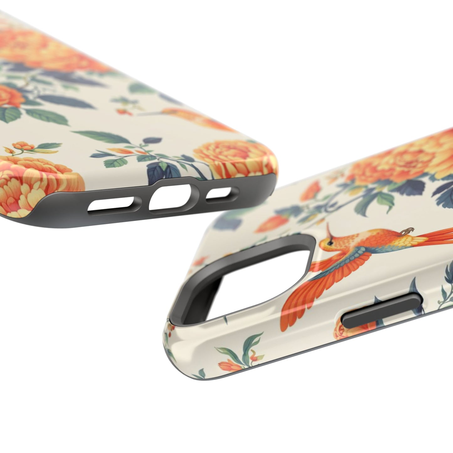 Floral Hummingbird Magnetic Phone Case — Impact-Resistant Protective Cover