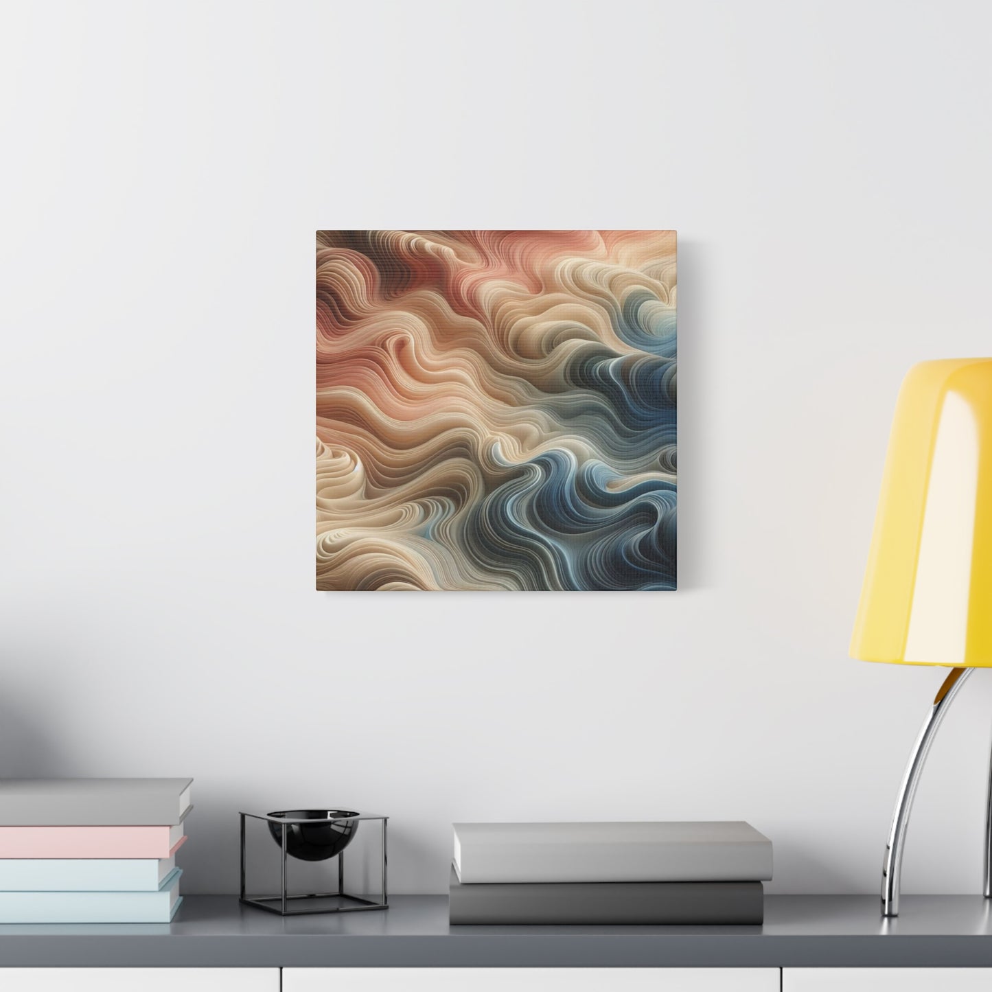 Abstract Swirl Matte Canvas Wall Art — Fluid Earth Tones, Stretched 1.25"