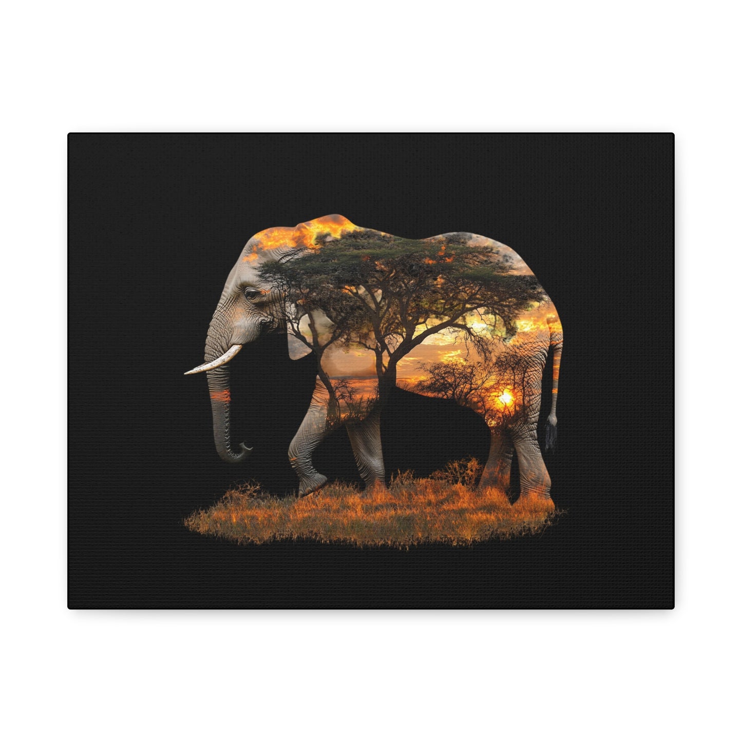 Elephant Tree Matte Canvas Art