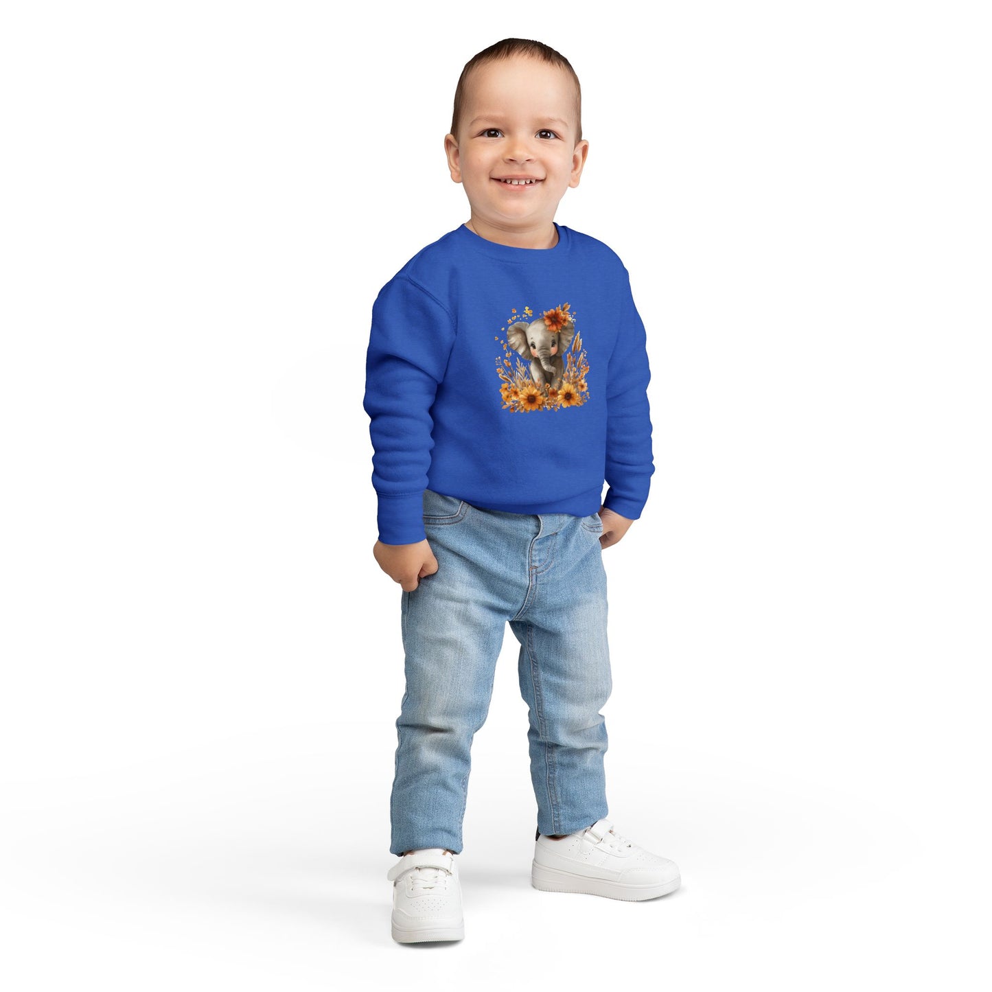 Adorable Elephant Toddler Sweatshirt - Cute Kids Apparel, Gift for Birthday, Baby Shower, Fall Fashion, Cozy Everyday Wear