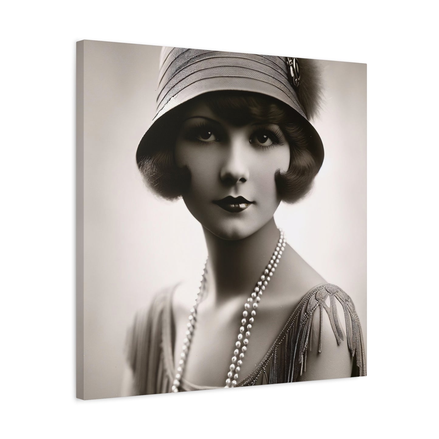 Vintage 1920s Flapper Portrait Canvas