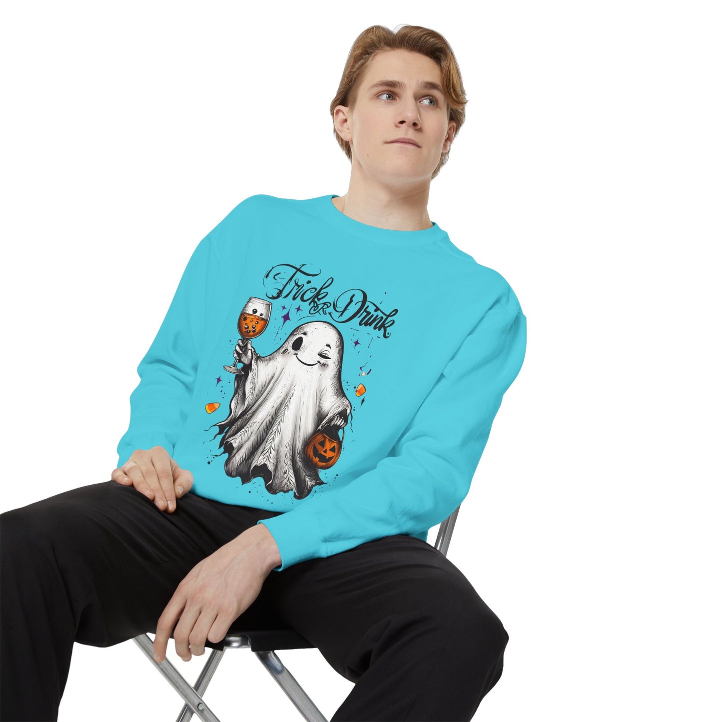 Spooky Ghost Sweatshirt | Trick or Treat Apparel, Halloween Gift, Cozy Unisex Top, Fall Fashion, Casual Wear