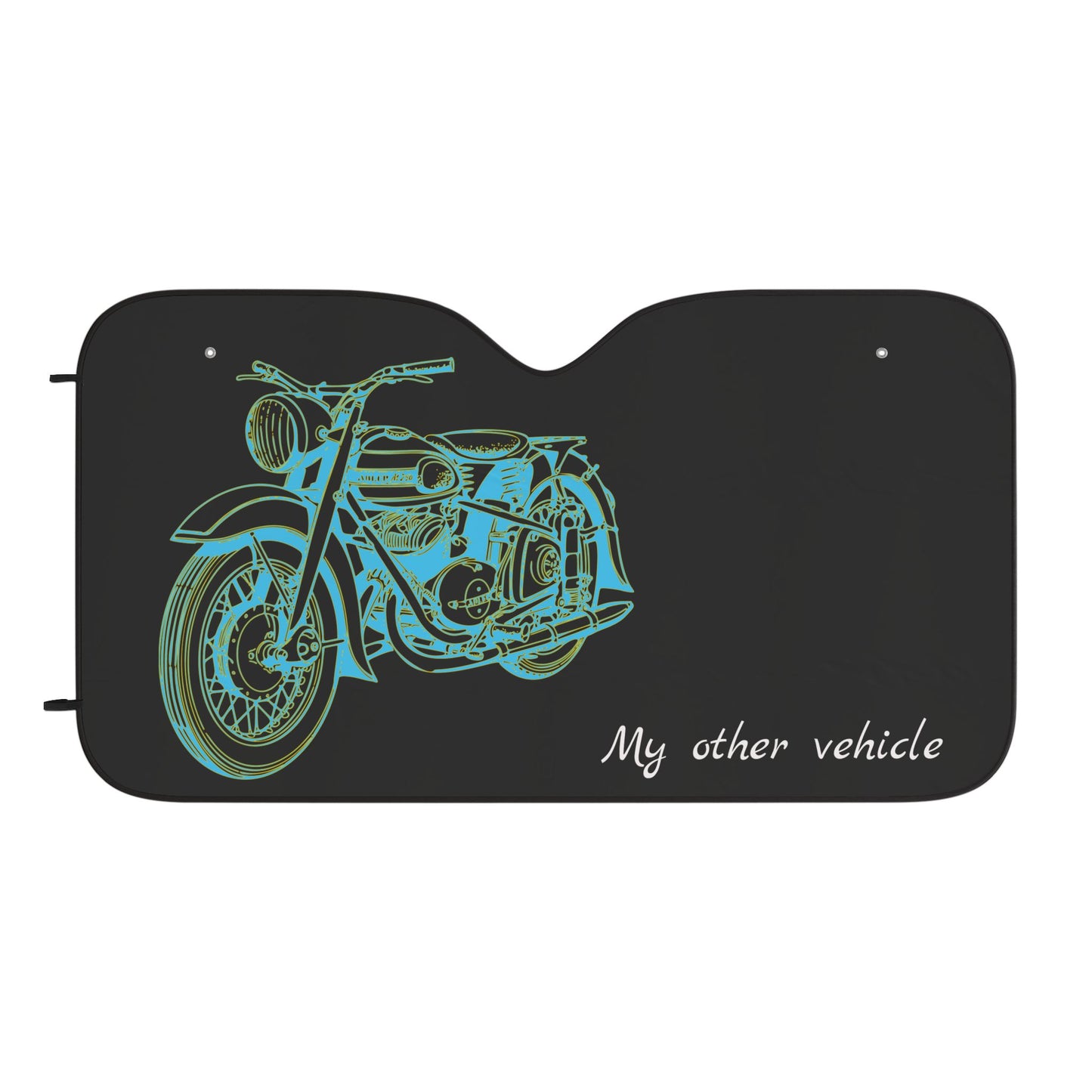 Motorcycle Design Car Sunshade — "My Other Vehicle" Windshield Sun Shade