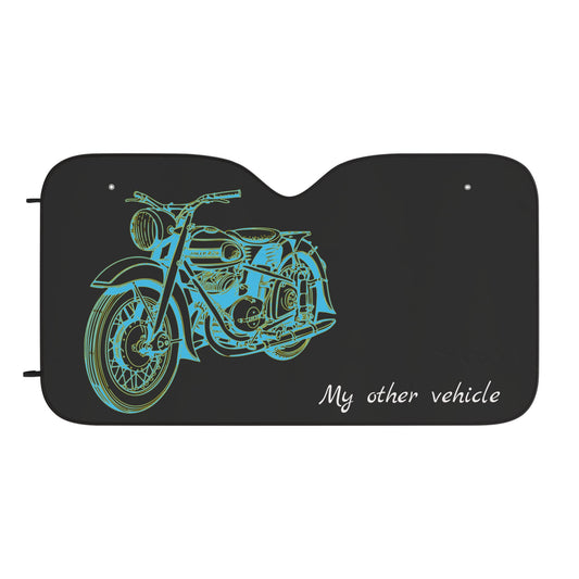 Motorcycle Design Car Sunshade — "My Other Vehicle" Windshield Sun Shade
