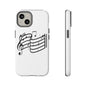 Musical Notes Phone Case — Black Treble Clef Music Staff Tough Case