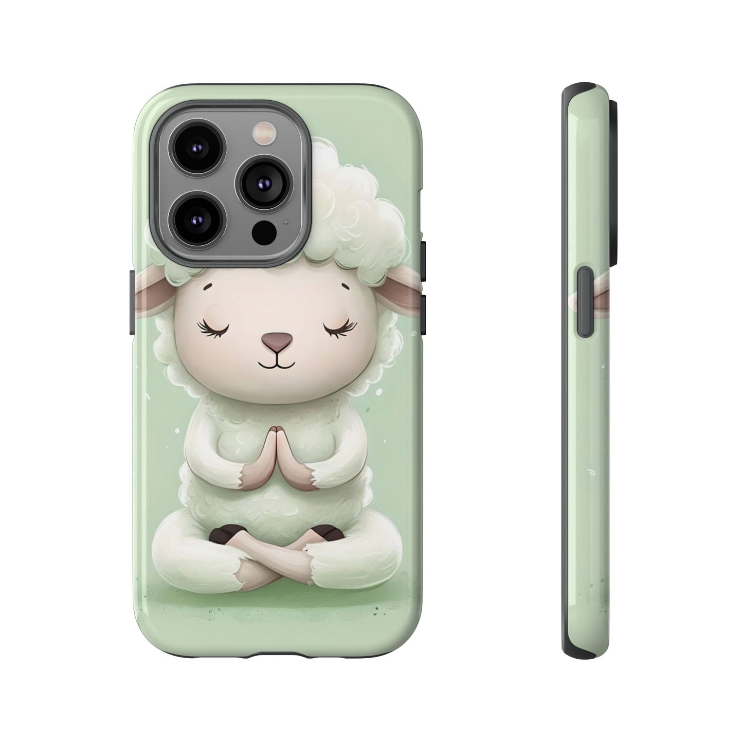 Meditating Lamb Phone Case — Cute Pastel Protective iPhone Cover