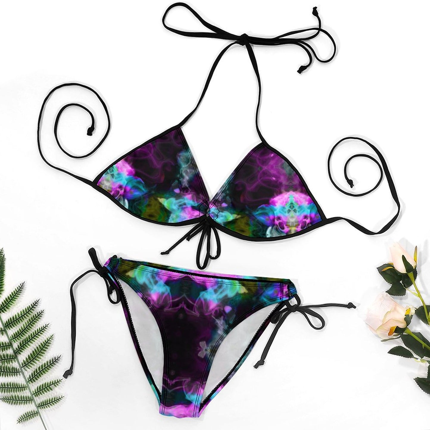 Halter Tie Front Bikini Set