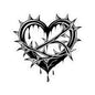 Gothic Heart Kiss-Cut Stickers | Edgy Decor, Laptop Stickers, Gift for Her, Alternative Art, Emo Vibes