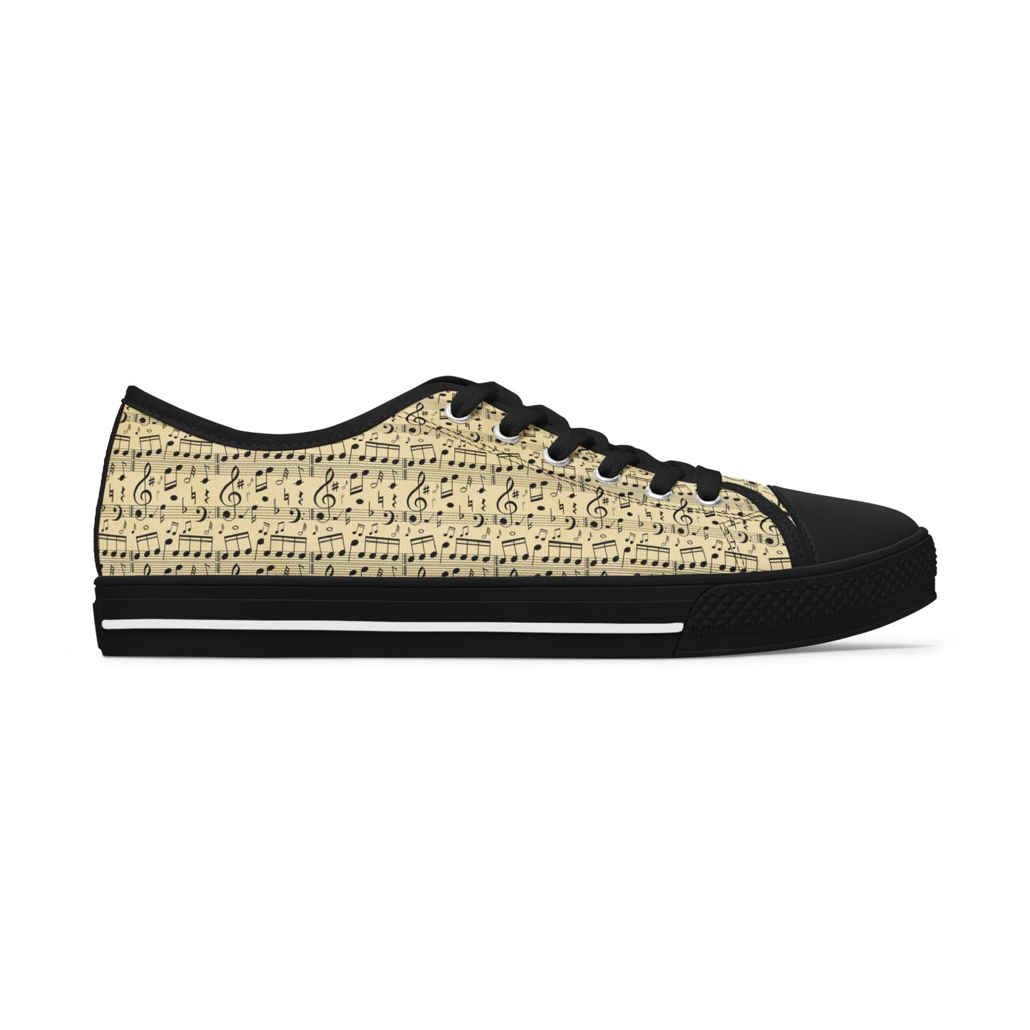 Music Sheet Low Top Sneakers — Vintage Sheet Music Print Tennis Shoes