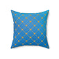 Blue Geometric Dot Lattice Decorative Pillow