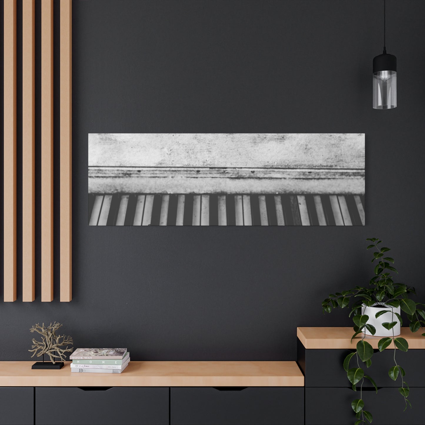 Vintage Piano Keys Matte Canvas Print