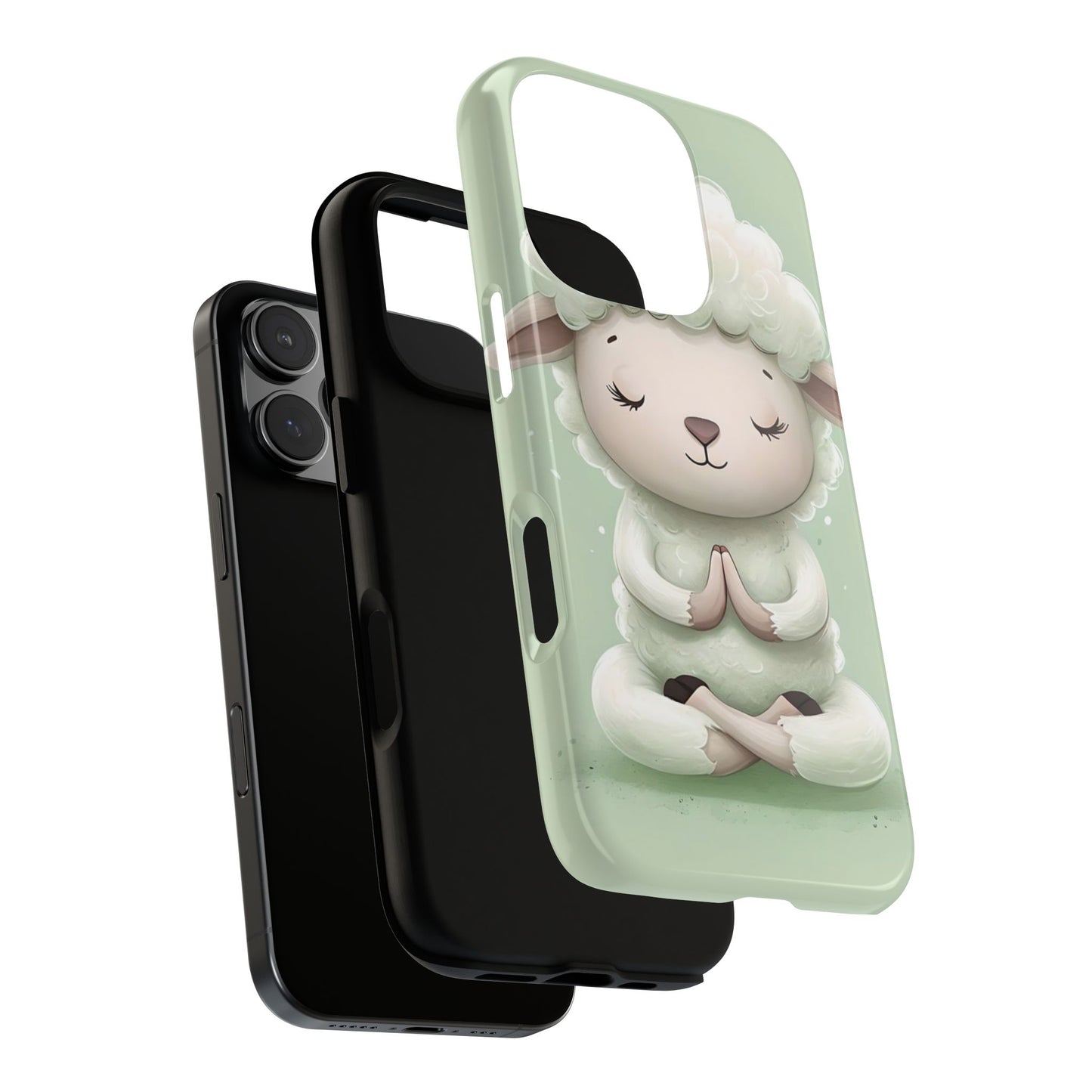 Meditating Lamb Phone Case — Cute Pastel Protective iPhone Cover