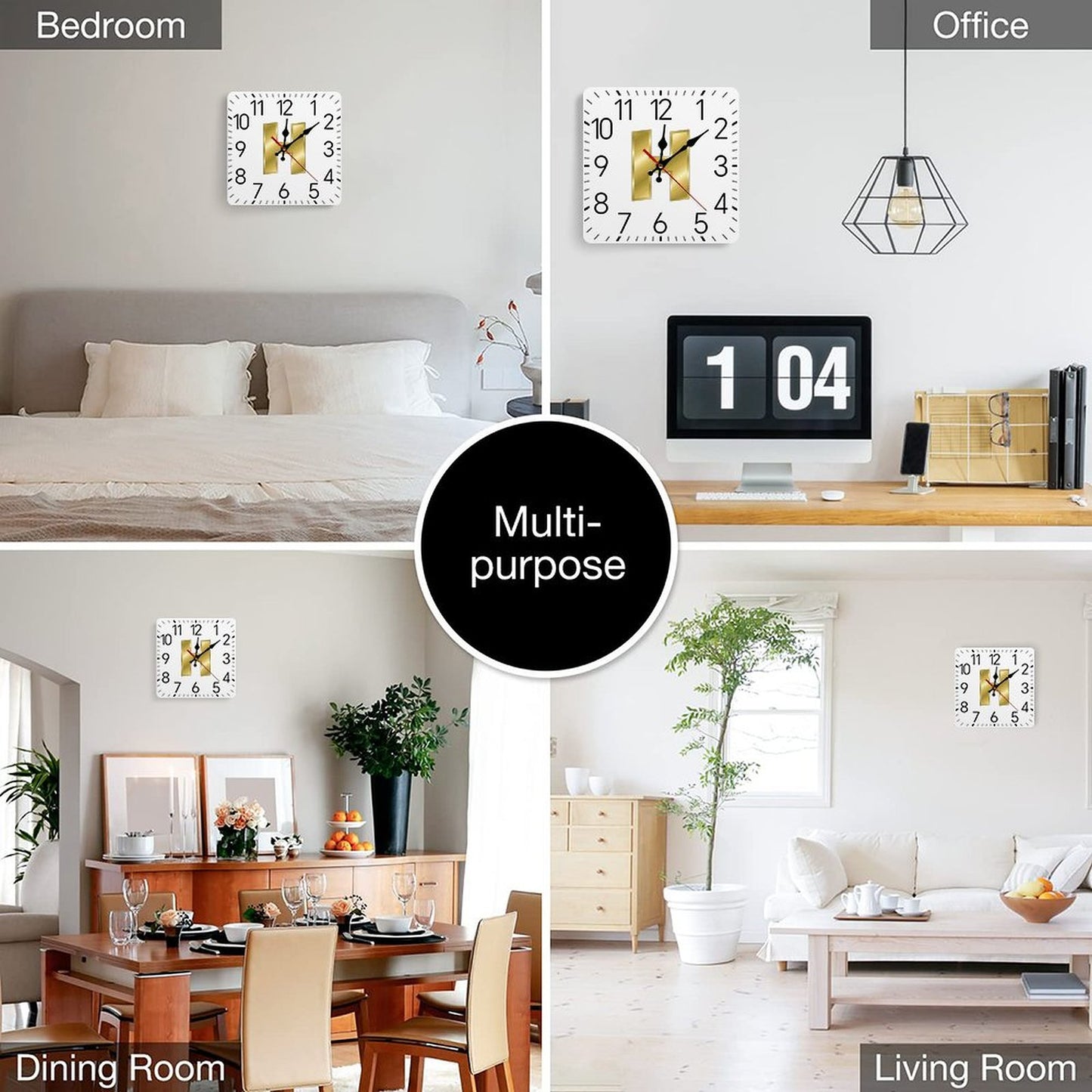 Square Wall Clock-9.8"x9.8"/25x25cm