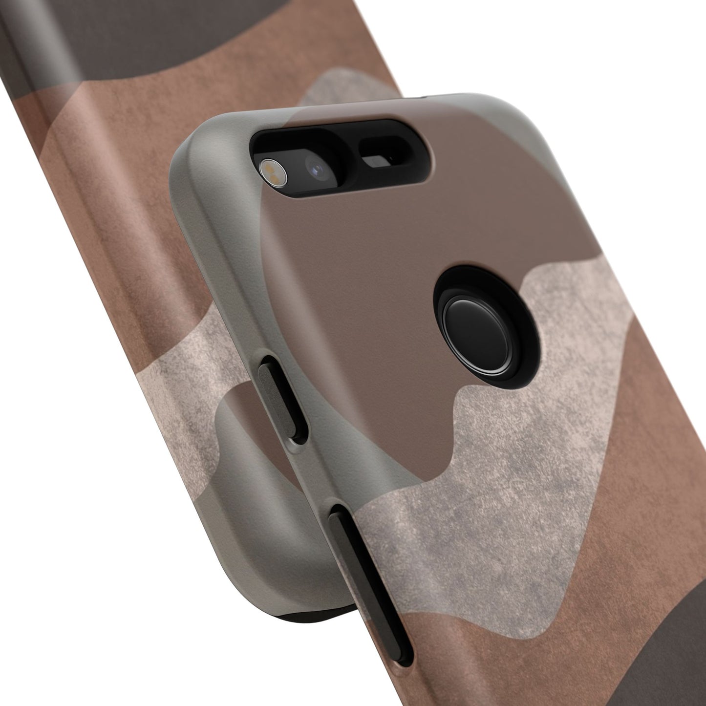 Abstract Earthtone Phone Case — Brown Layered Rugged Tough Case