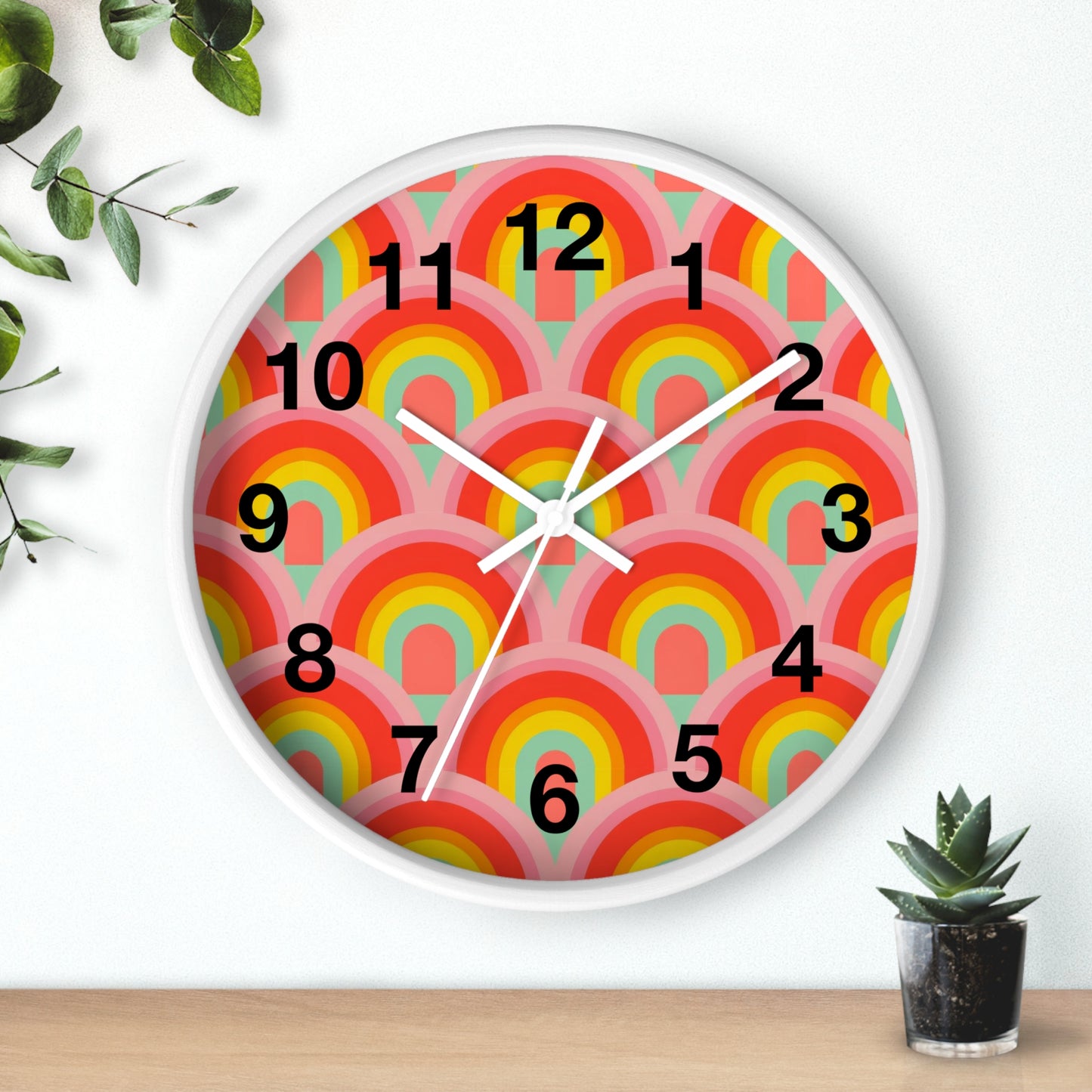 Vibrant rainbow  Wall Clock