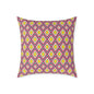 Geometric Retro Diamond Throw Pillow — Pink & Mustard Accent Cushion