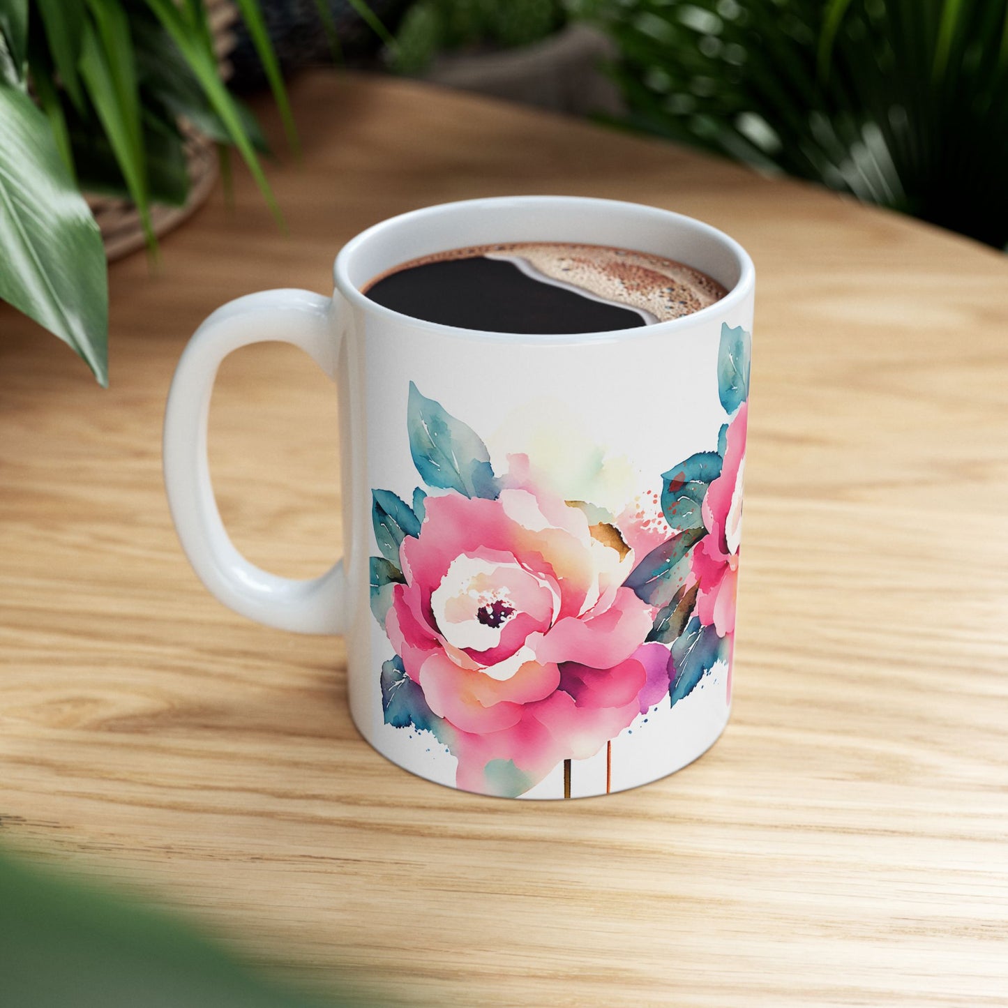 Floral Ceramic Mug - Elegant Design for Tea and Coffee Lovers