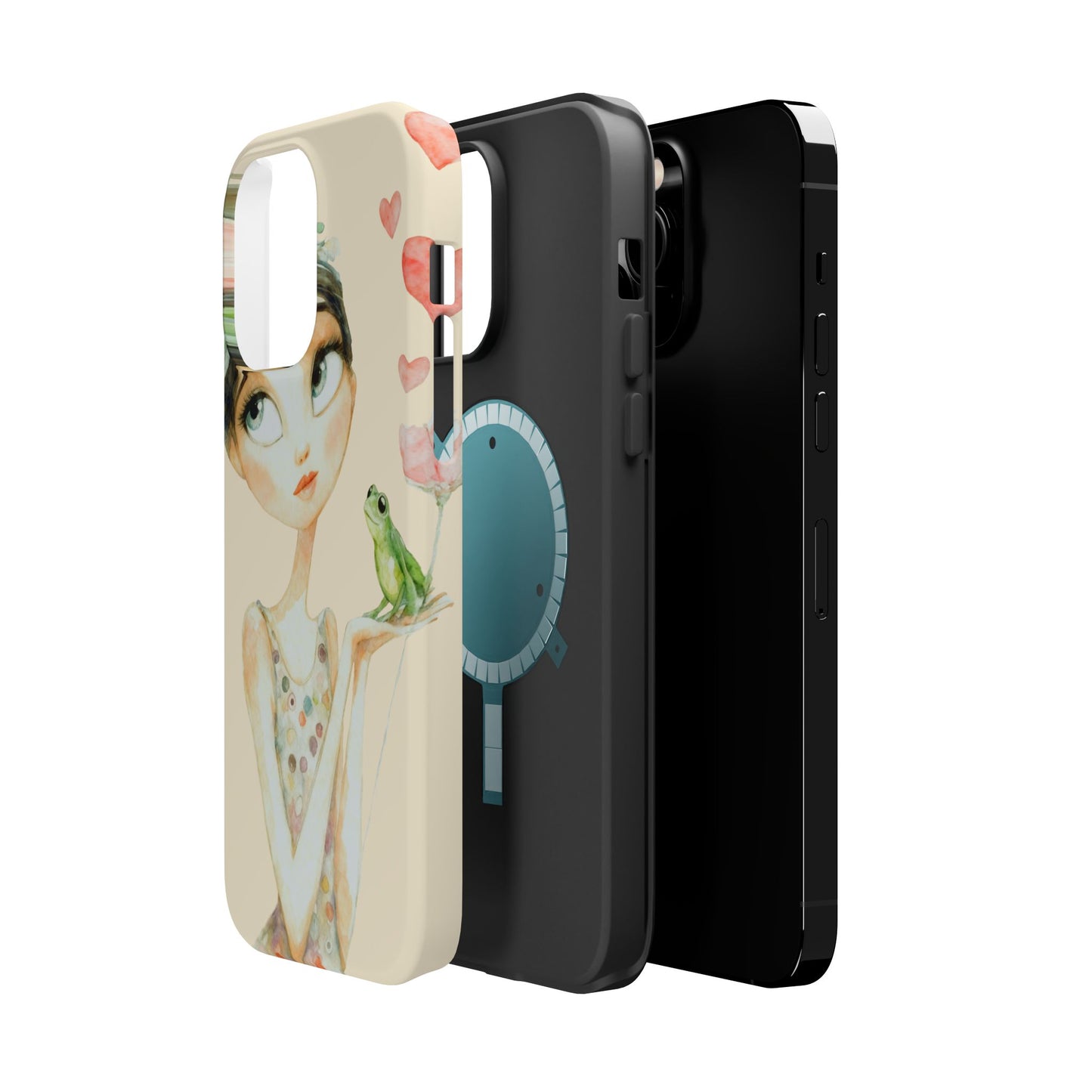 Whimsical Girl with Frog Magnetic Impact Phone Case