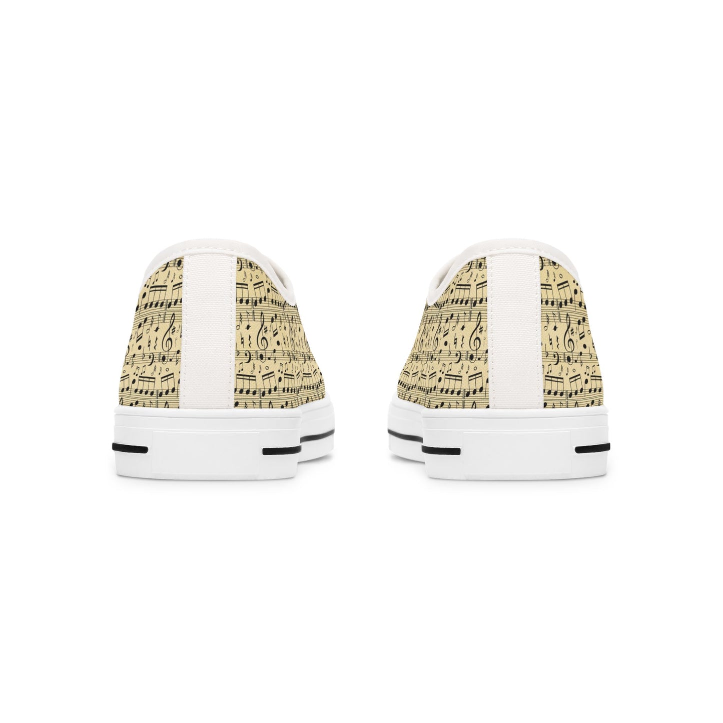Music Sheet Low Top Sneakers — Vintage Sheet Music Print Tennis Shoes