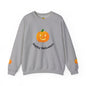 Halloween Pumpkin Sweatshirt, Cozy Fall Apparel, Unisex Crewneck for Halloween, Autumn Casual Wear, Fun Gift Idea