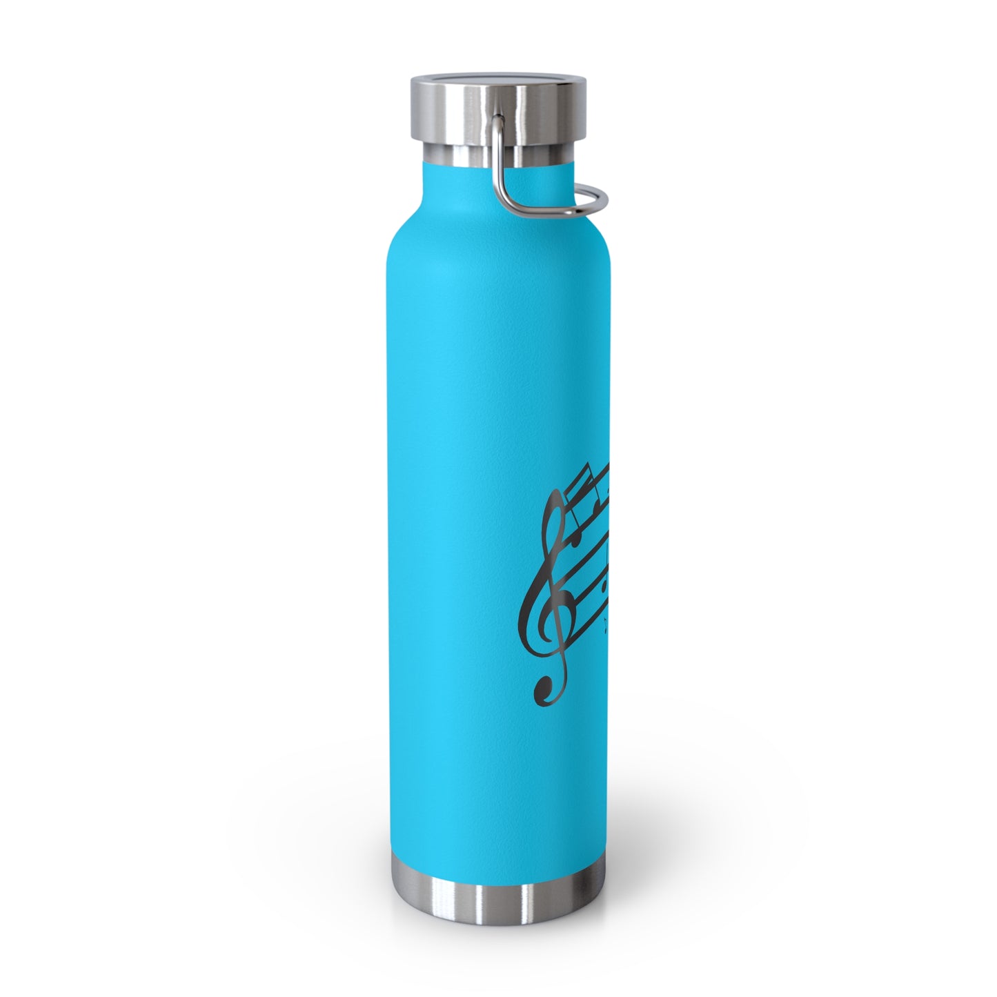 22oz Insulated Water Bottle — Red Musical Notes Stainless Steel Vacuum Bottle