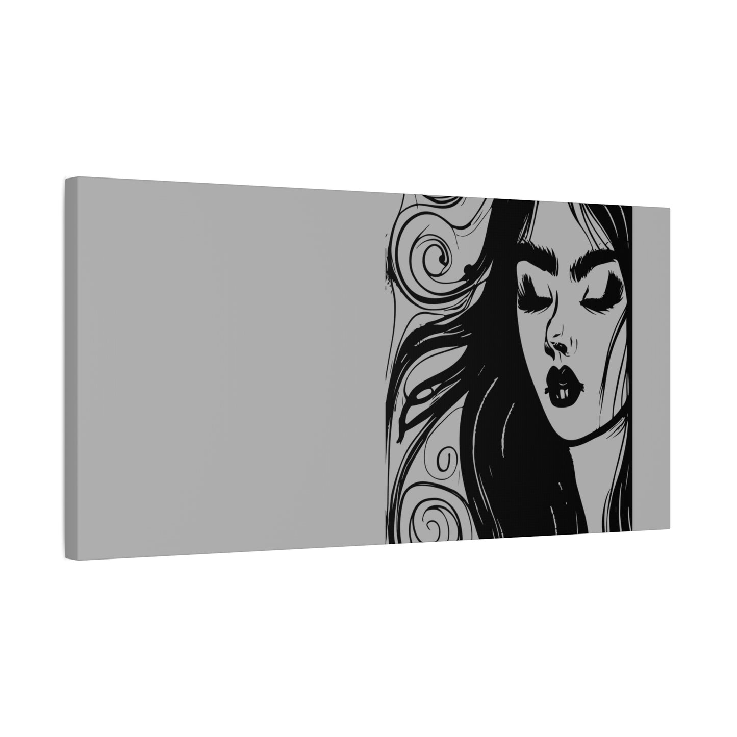 Gothic Woman Portrait Canvas Art — Matte Stretched Wall Decor