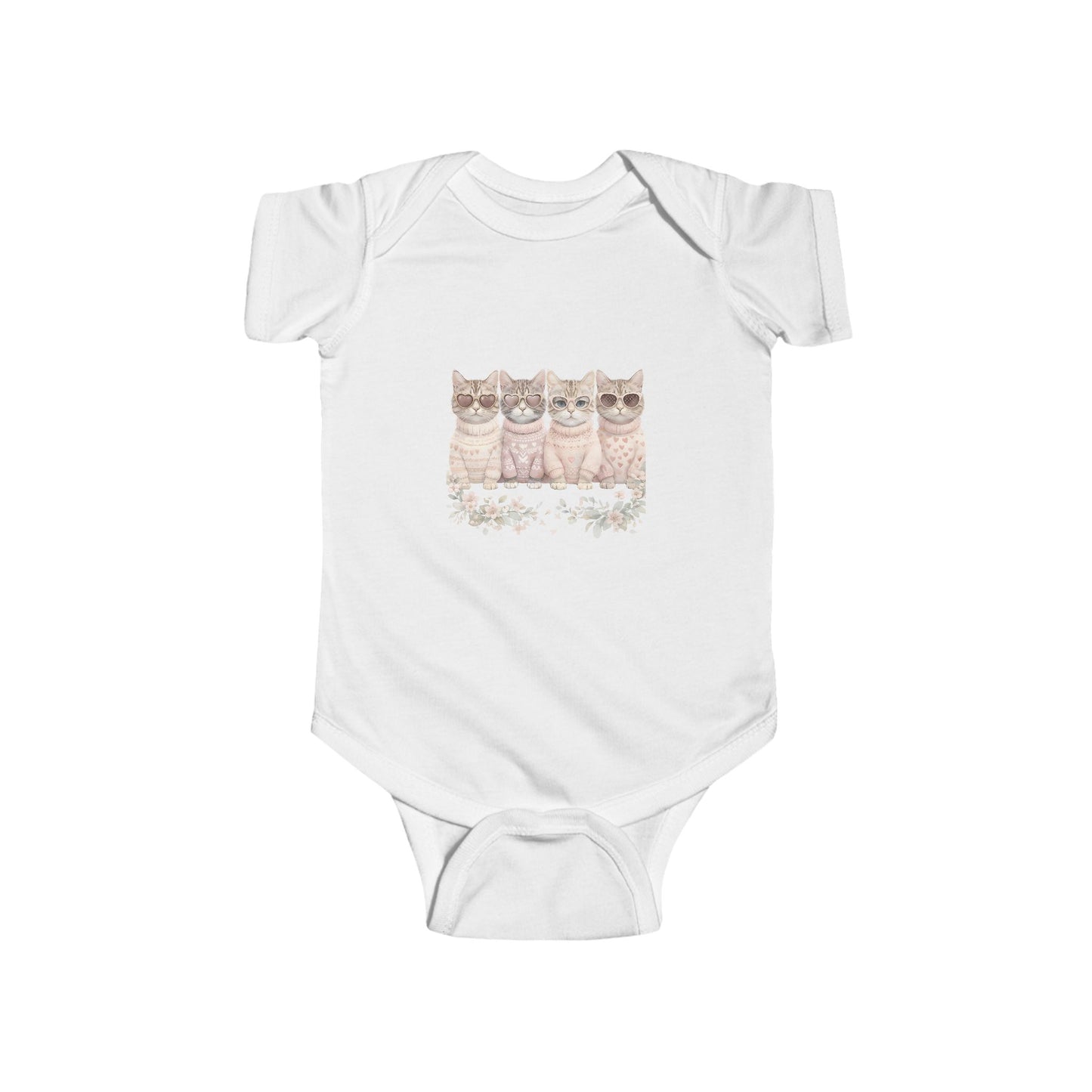Baby Bodysuit — Watercolor Kittens Nursery Onesie