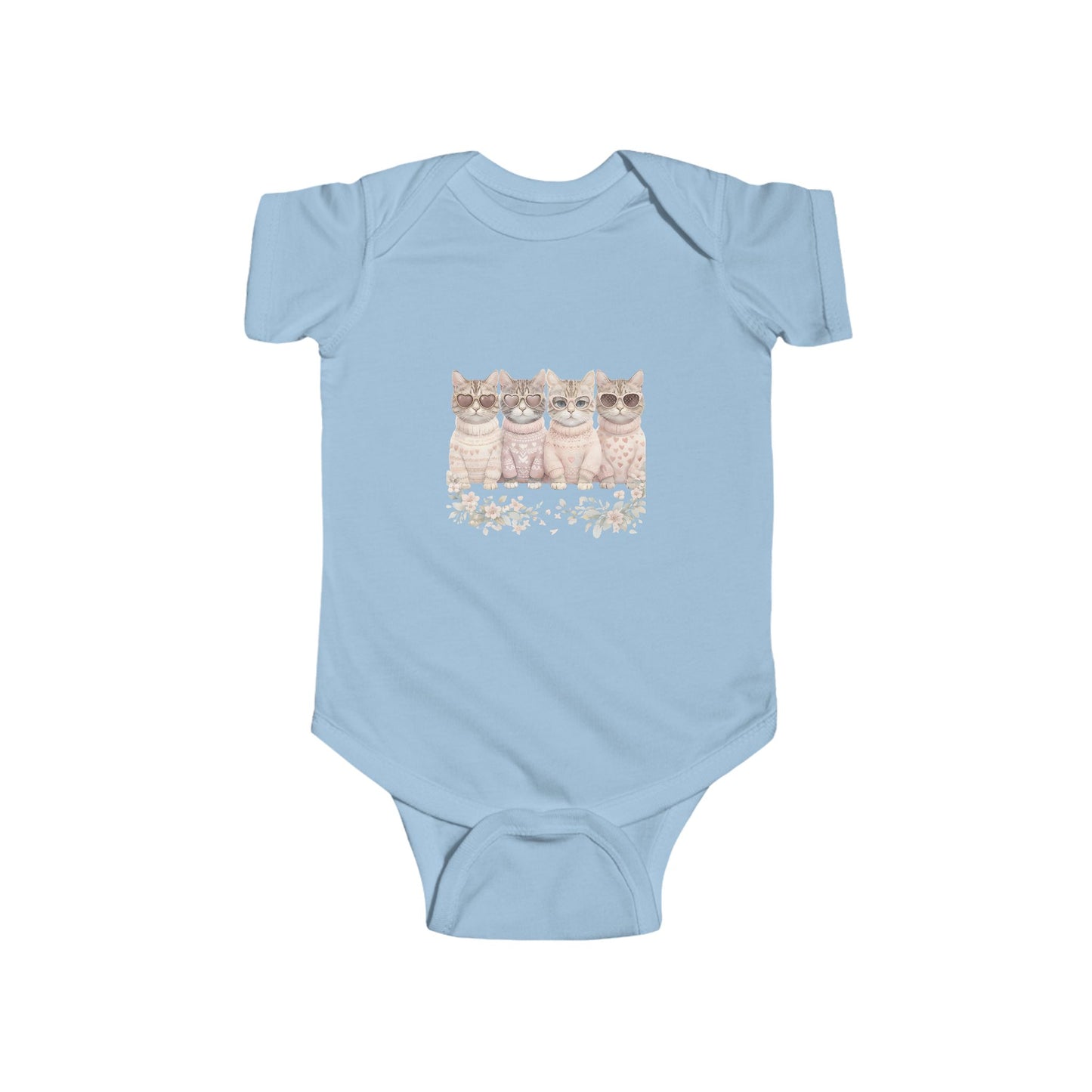 Baby Bodysuit — Watercolor Kittens Nursery Onesie