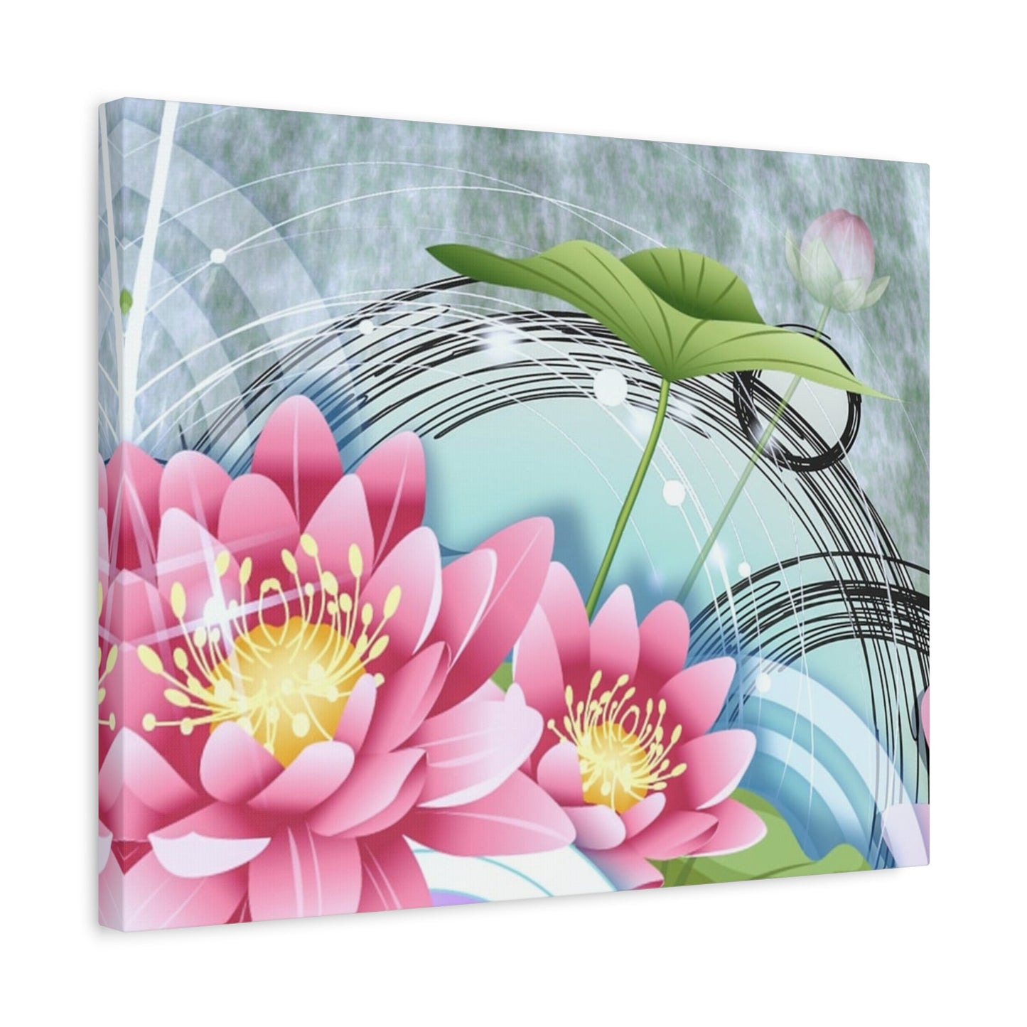 Lotus Blossom Matte Canvas Wall Art — Stretched 1.25" Decorative Print