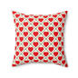 Red Heart Pattern Pillow – Valentine’s Decorative Throw Pillow