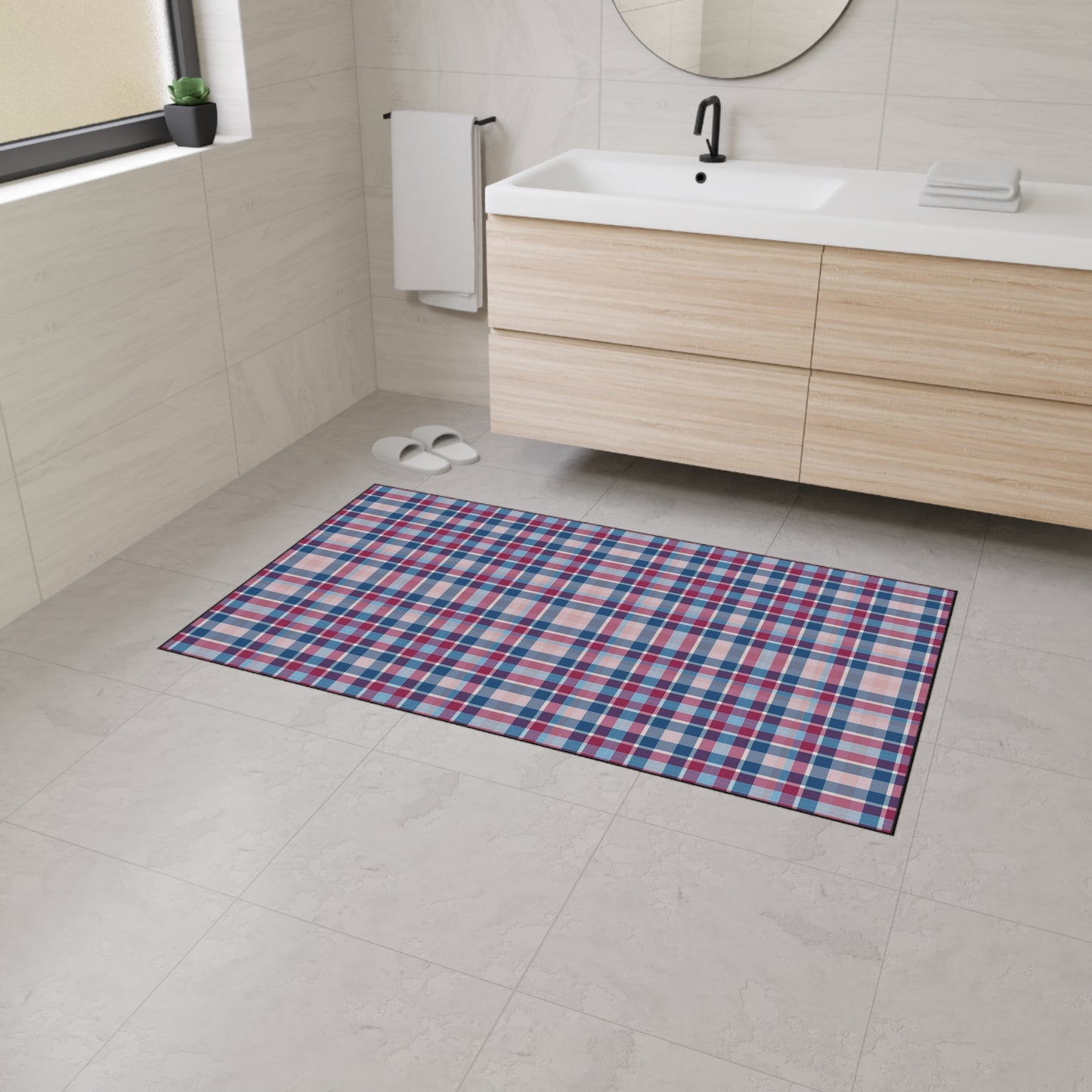Plaid Heavy-Duty Floor Mat — Durable Non-Slip Rug for Entryway & Garage