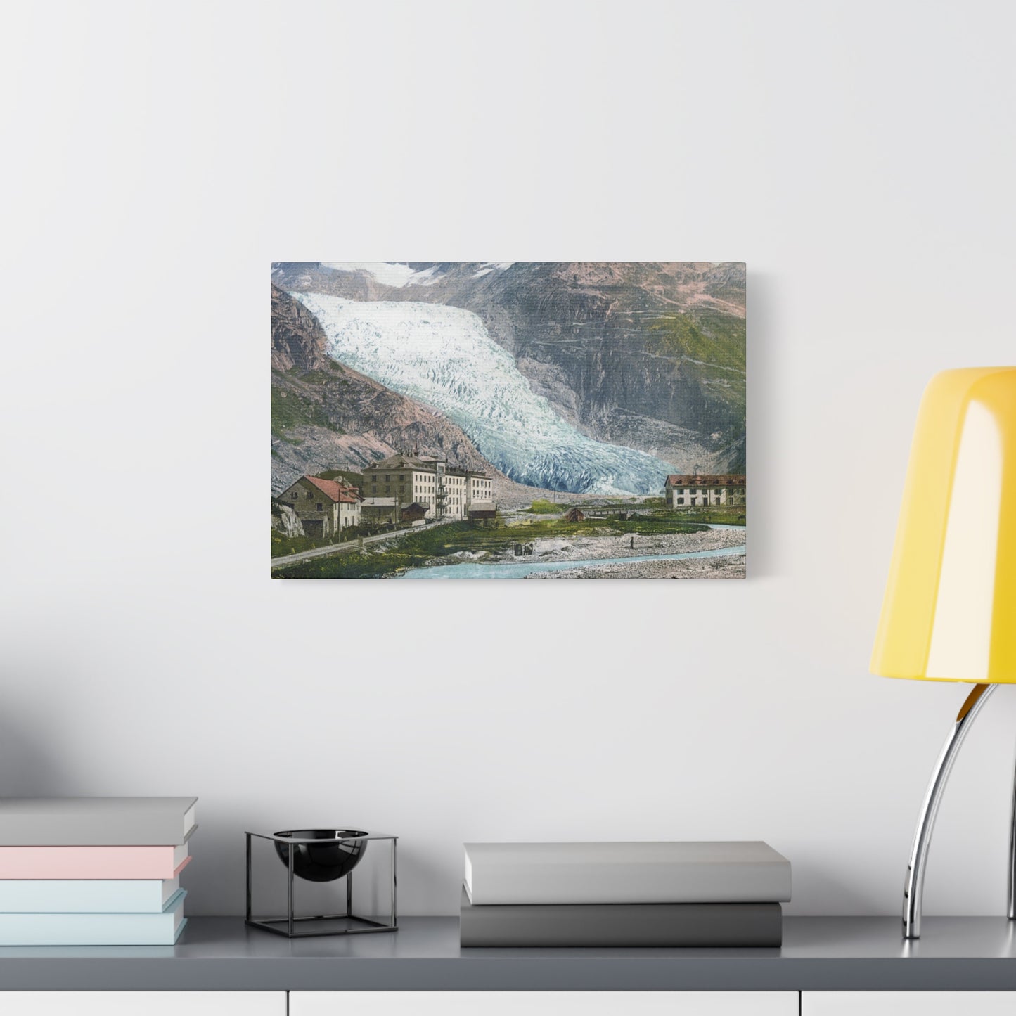 Glacier Village Matte Canvas Print